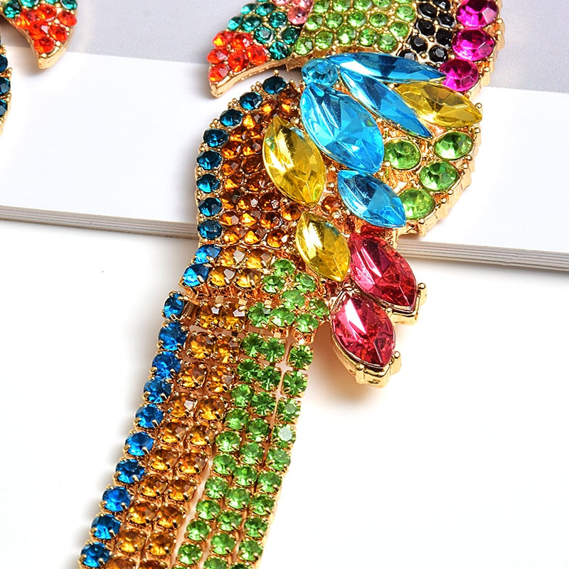 Hängande Örhängen Elegant Design Strass Zinklegation-4