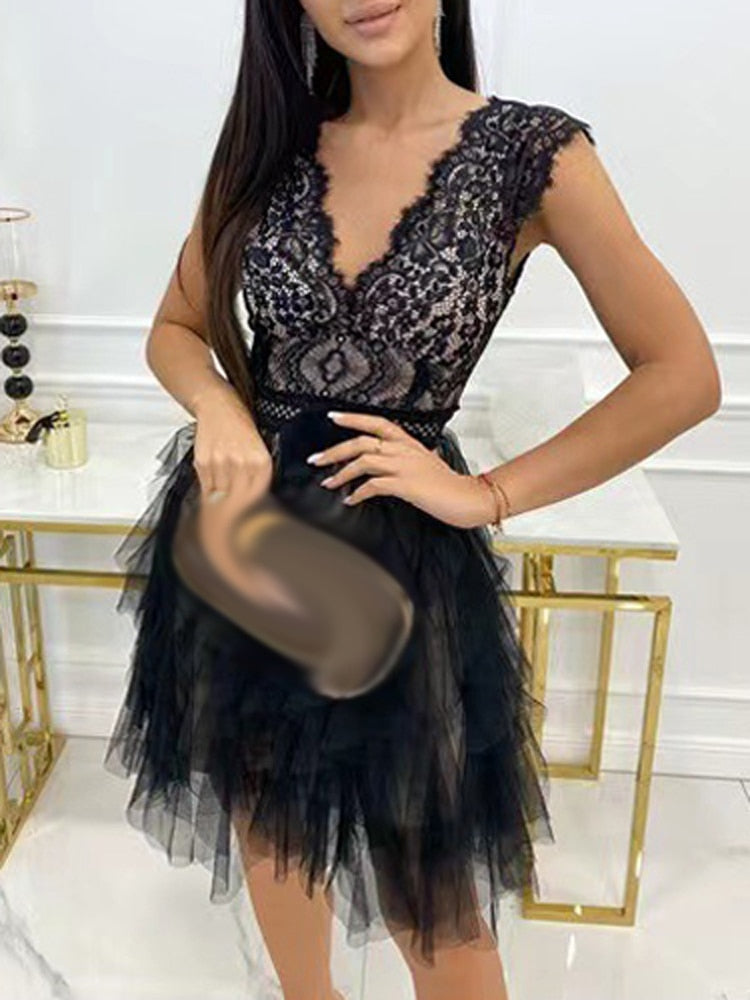 Variant image for Dam Sommarklänning Ruffle Lätt Tyg för Bröllop eller Fest-9