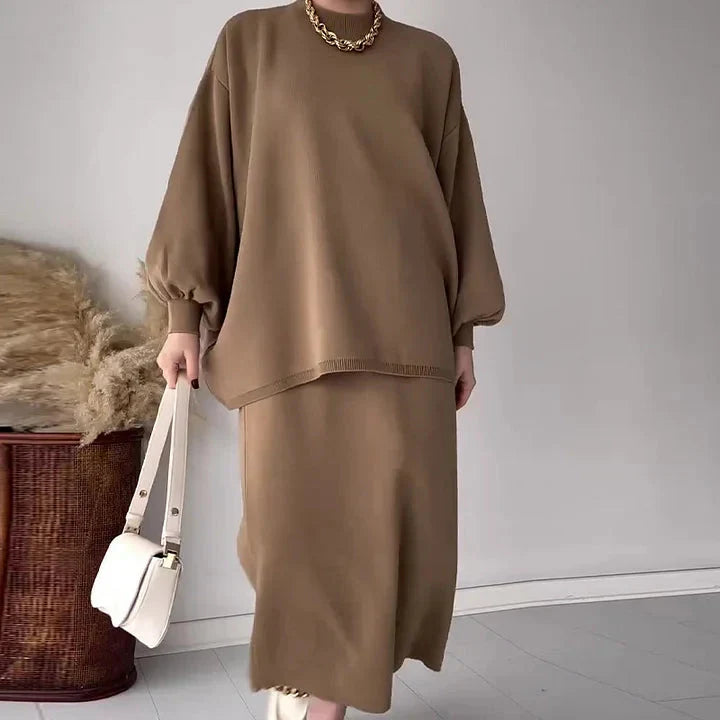 Variant image for Dam Koordinatset Överdimensionerad Lång Midirock Högkvalitativt Tyg-22