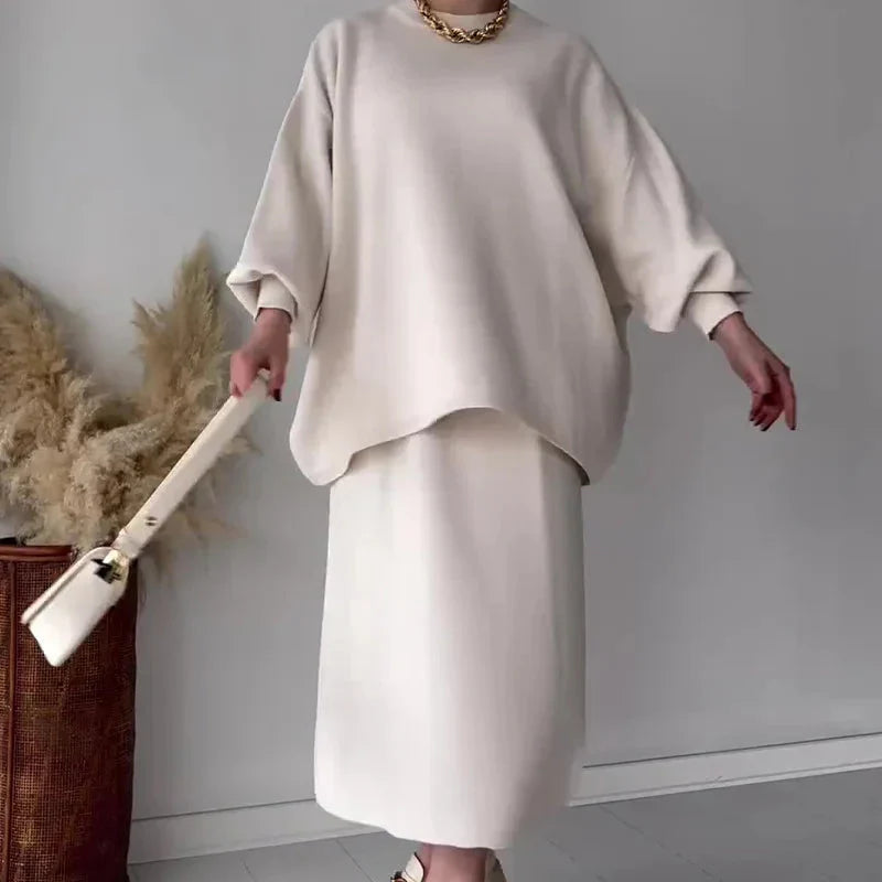 Dam Koordinatset Överdimensionerad Lång Midirock Högkvalitativt Tyg-6