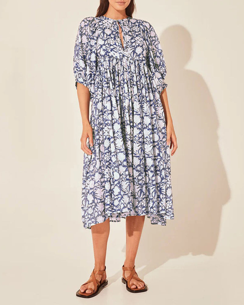 Kvinnors A-Linjeformad Klänning i Blandat Tyg-2