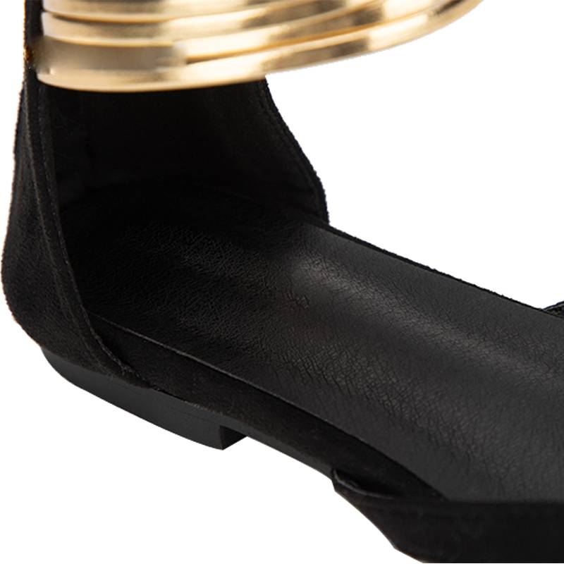 Dam Gladiatorsandaler med Ankelrem och Dragkedja i Flock-4