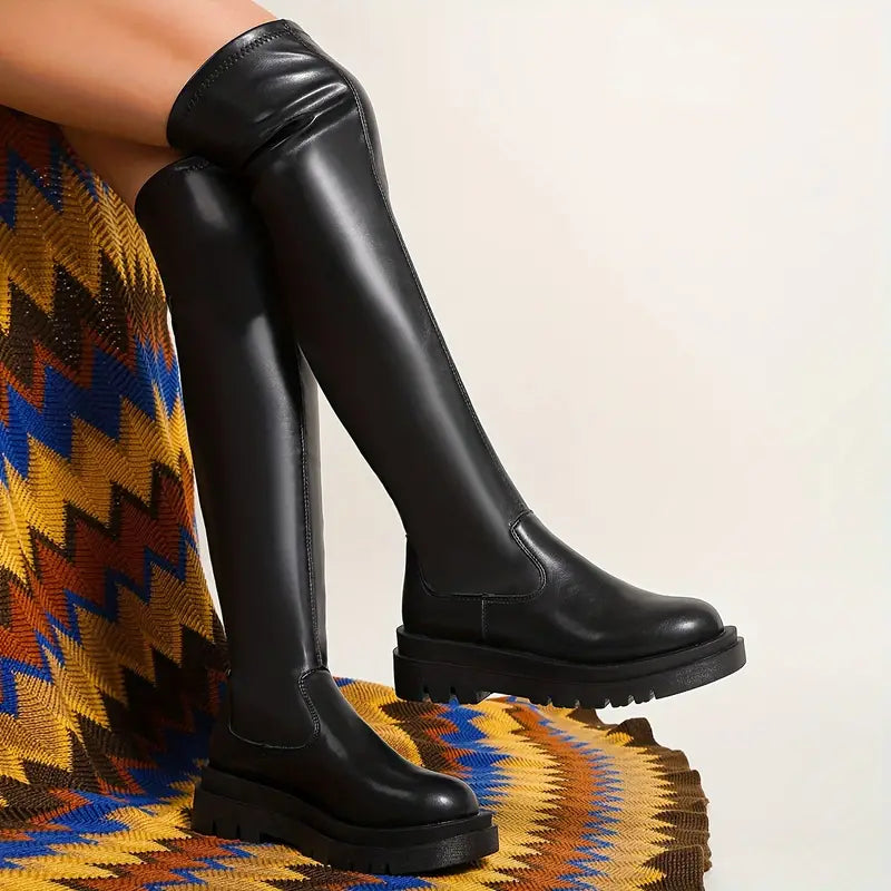 Dam Plattformsstövlar Bekväm Design Hållbart Material-3