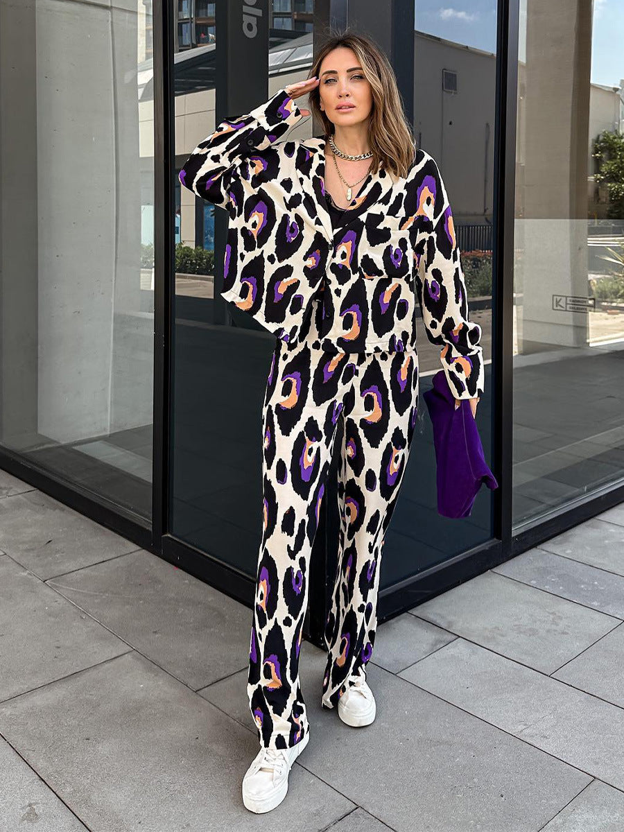 Kvinnors Byxdress Hög Midja Bred Byxa Polyester-4