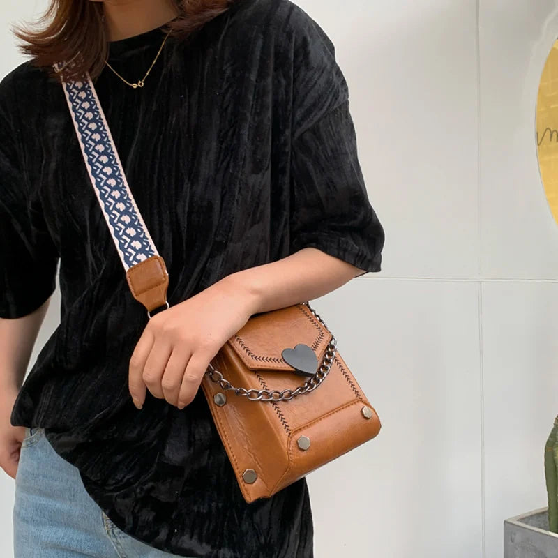 Dam Axelväska Justerbar PU-Läder Fyrkantig Modern 10