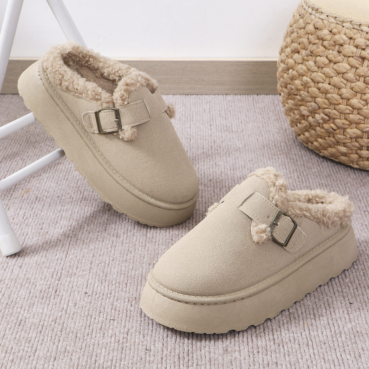 Damtofflor Modern Design Sherpa-foder Halkfri Sula-6