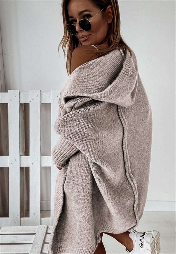 Damjacka Stickad Långärmad Lätt Akryl för Kalla Väderförhållanden-4