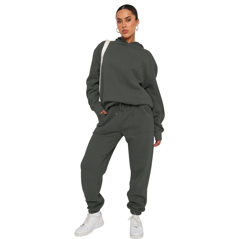 Dam Tracksuit Joggingdräkt med Huva Andningsbart Material-2