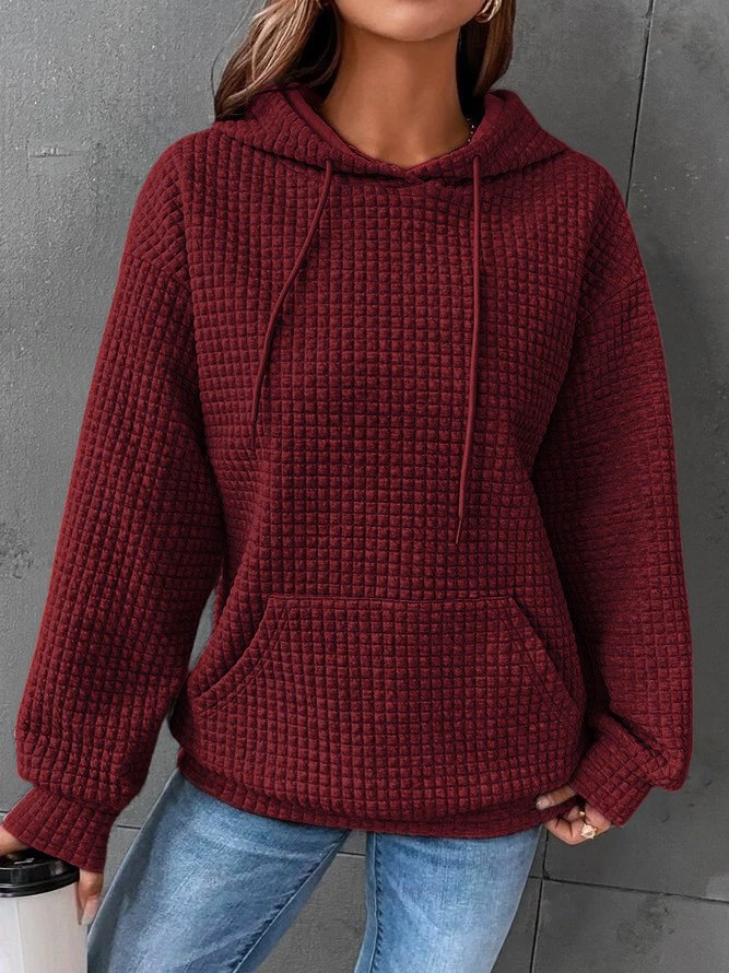 Kvinnors Hoodie Löst Snitt Högkvalitativ Bomull och Polyester 11