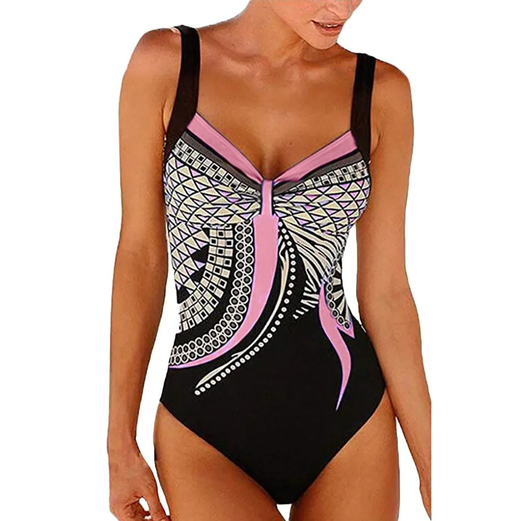 Variant image for Baddräkt Dam Grafiskt Tryck Shaping Nylon Spandex-7