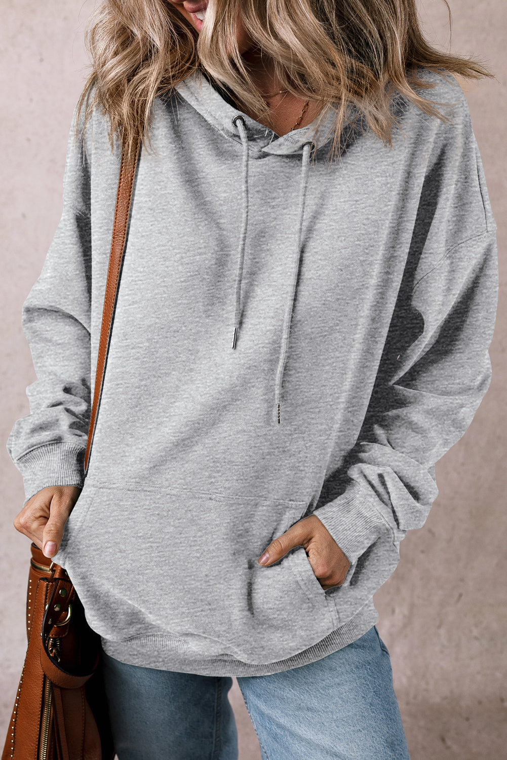 Dam Hoodie Fleecefoder Avslappnad Polyester-4