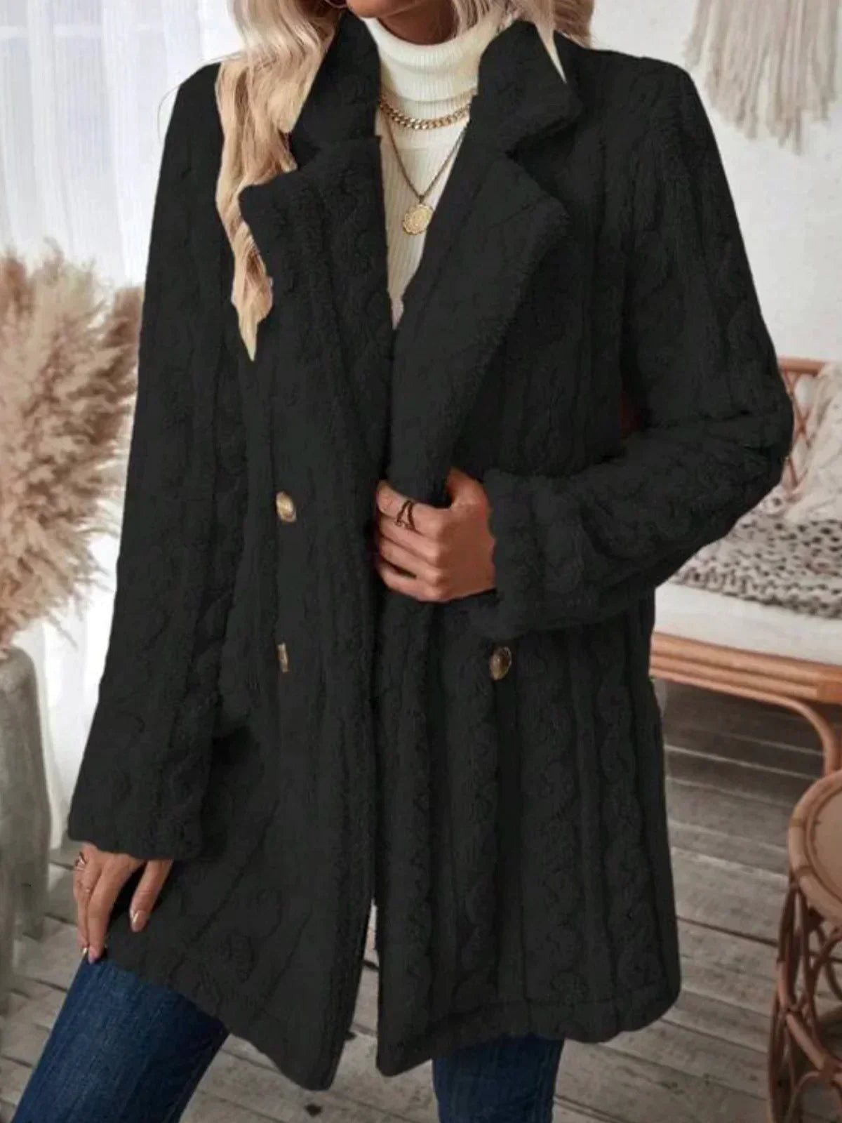 Variant image for Dam Lång Vinterjacka Tidlös Design Högkvalitativ Polyester-11