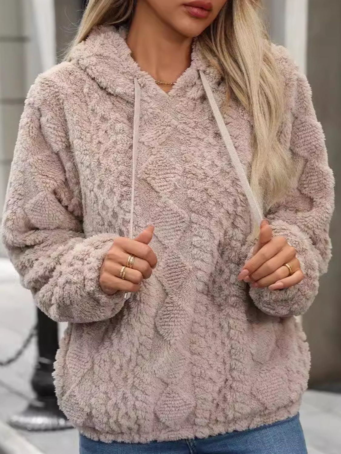 Kvinnors Hoodie Casual Plush Vinter-3