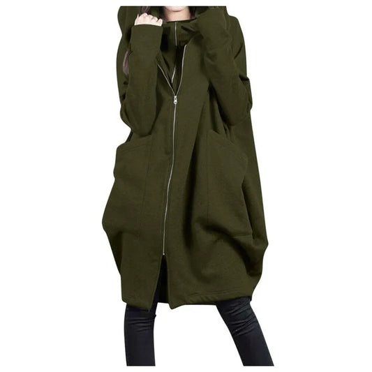 Dam Vinterjacka Elegant Vattenavvisande Material Huva och Praktiska Fickor-1