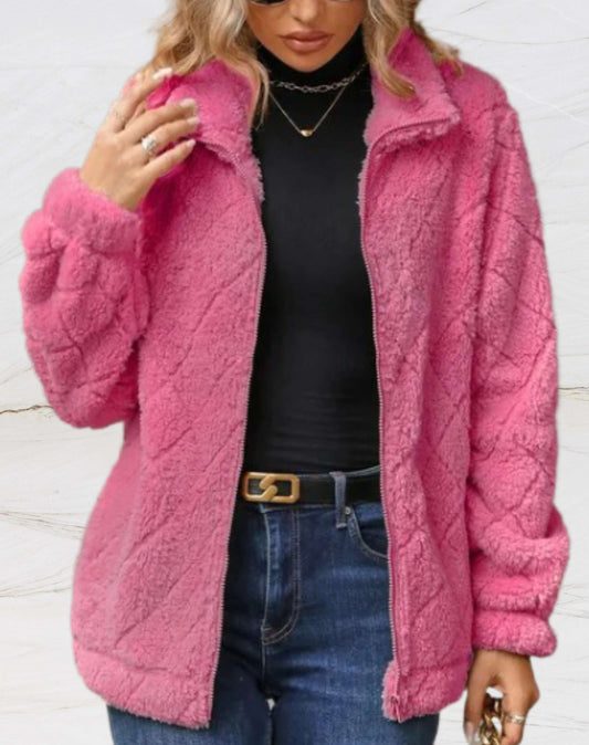 Kvinnor Kappa LÄngÀrmad Polyester med Diamantmönster 1