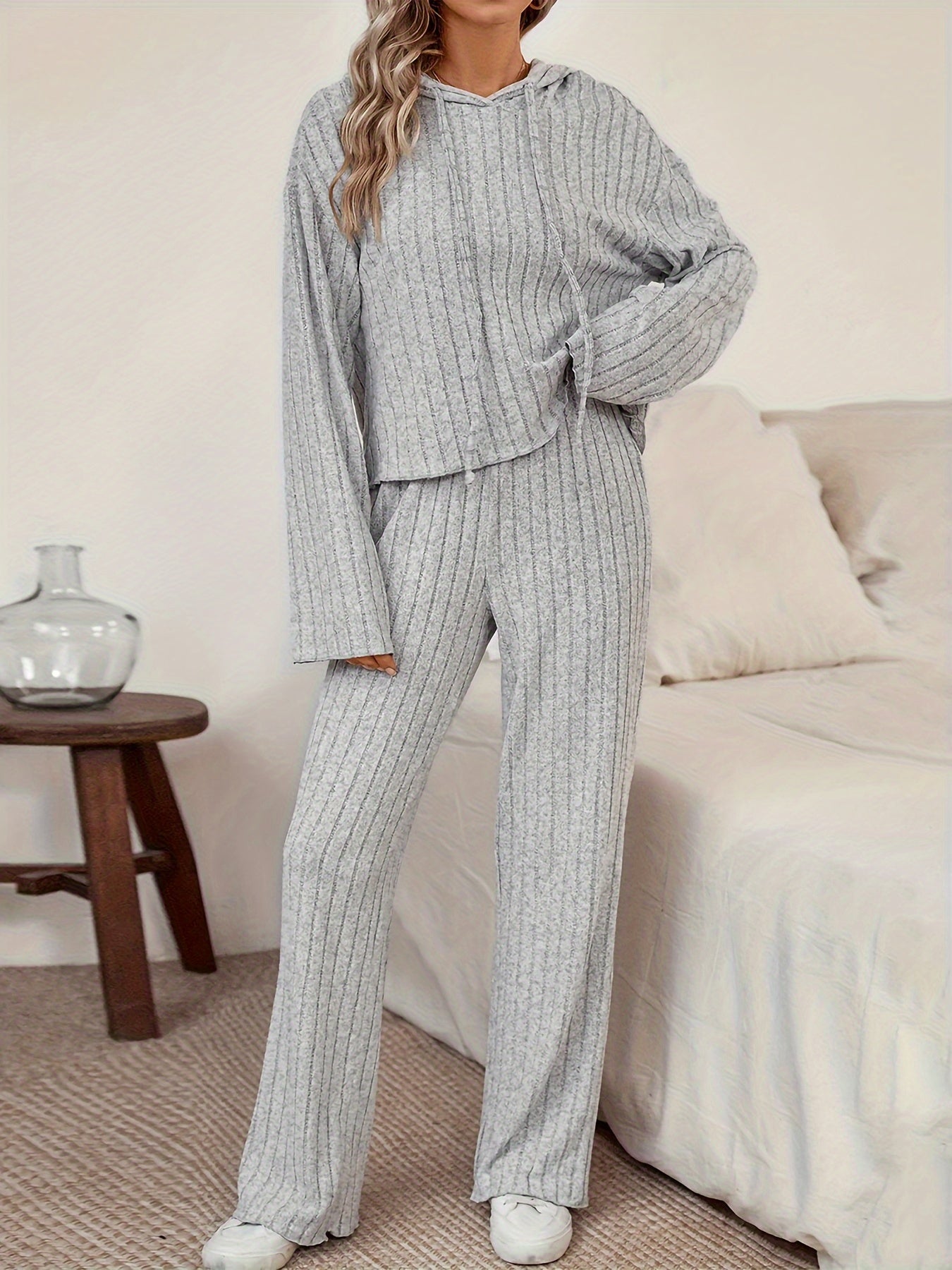 Kvinnors Hoodie Enfärgad Regular Fit Bomull 6