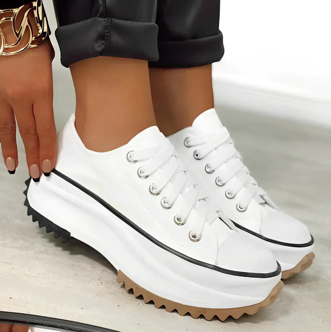 Variant image for Kvinnors Sneakers Slip-On Plattform Tyg-17