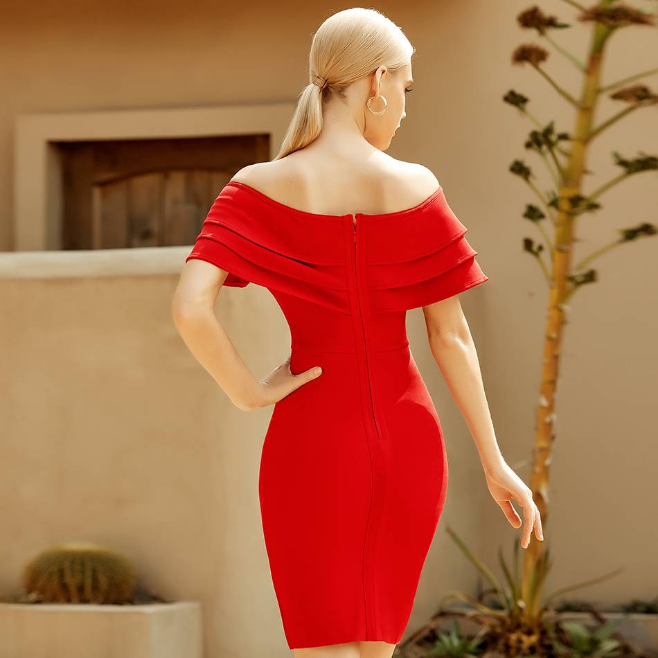 Kvinnors Midi Klänning V-ringning Rüsch Detaljer Polyester Spandex 6