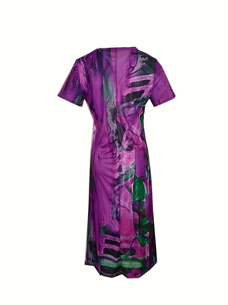 Kvinnors Midi Klänning V-hals Bohemisk Viskos 3