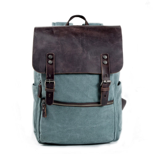 Unisex Ryggsäck Vintage Wolff-Canvas med Justerbara Axelremmar-1