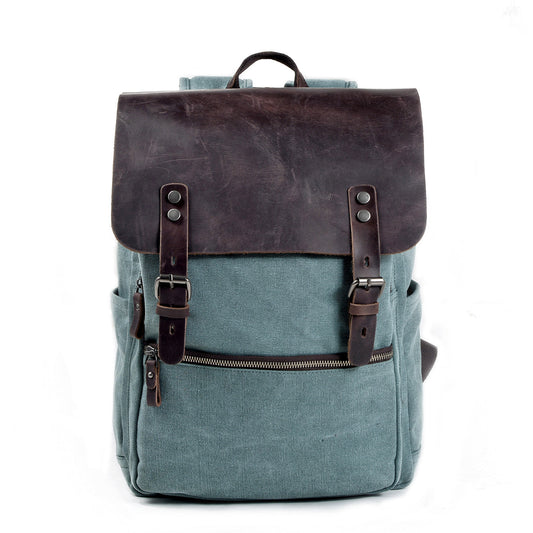 Unisex Ryggsäck Vintage Wolff-Canvas med Justerbara Axelremmar-1