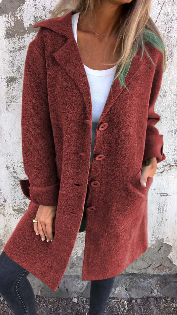 Dam Blazer Klassisk Design Andningsbart Tyg Med Fickor 13