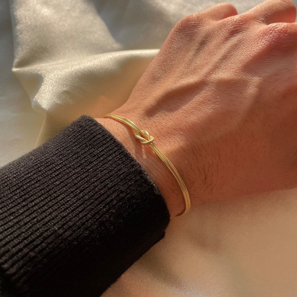 Unisex Minimalistiskt Armband med Kärleksnod i Rostfritt Stål – Justerbar, Vattentålig, Hypoallergen, Silver 4