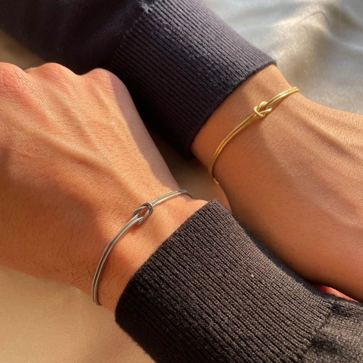 Unisex Minimalistiskt Armband med Kärleksnod i Rostfritt Stål – Justerbar, Vattentålig, Hypoallergen, Silver 5
