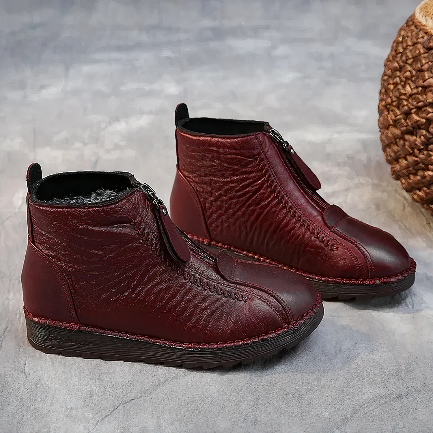 Dam Ankelstövlar Läder Mångsidig Design-2