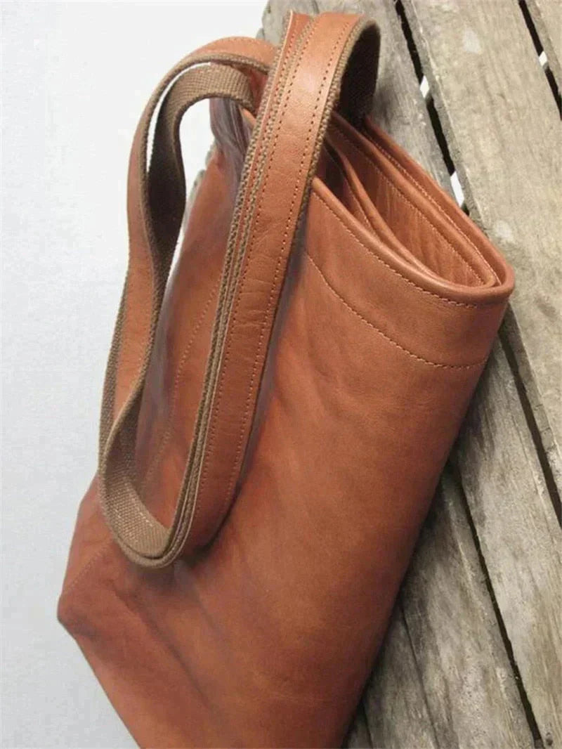 Axelväska Dam Skinn Elegant Med Flera Fack-5
