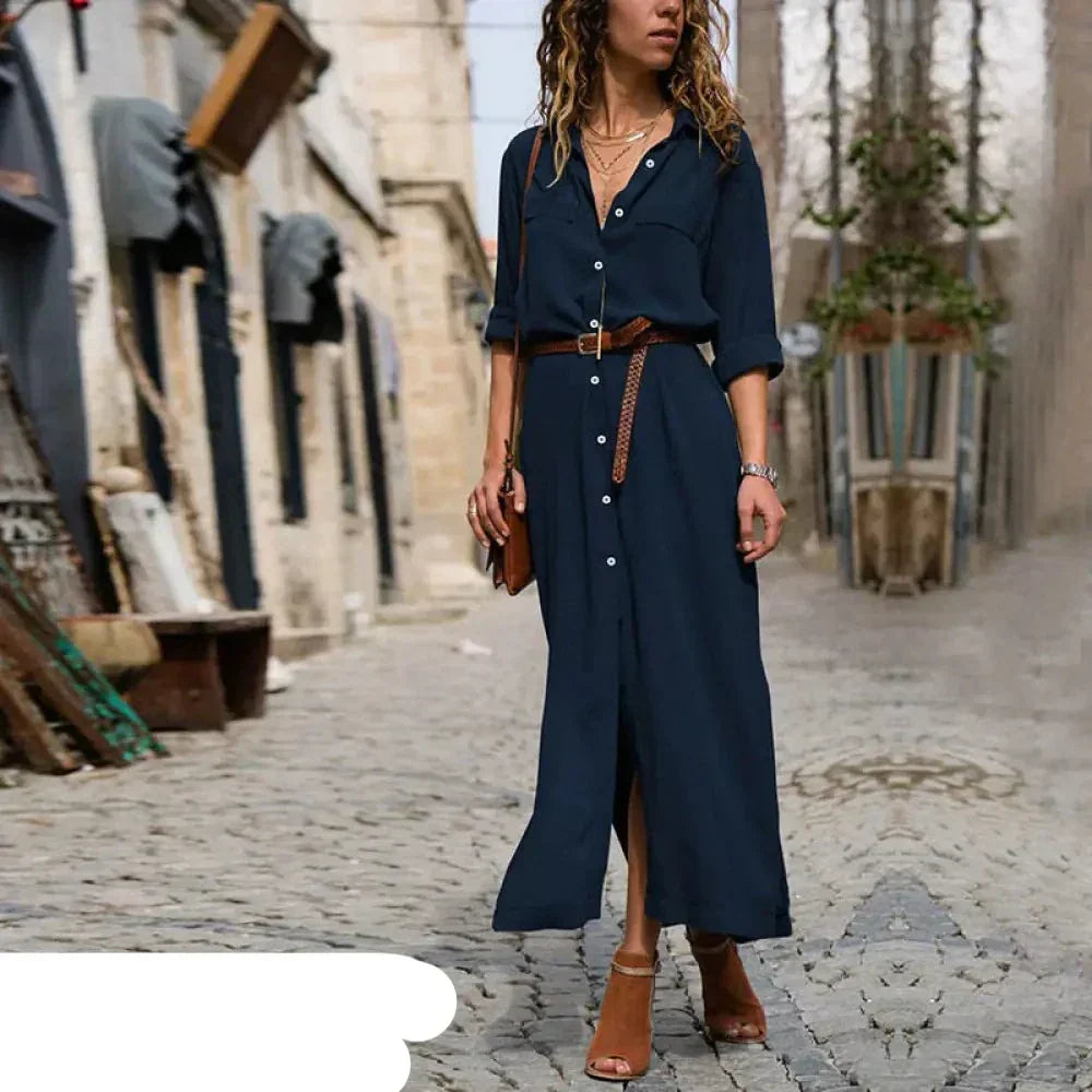 Variant image for Kvinnors Lång Klänning Avslappnad Lätt Polyester-7