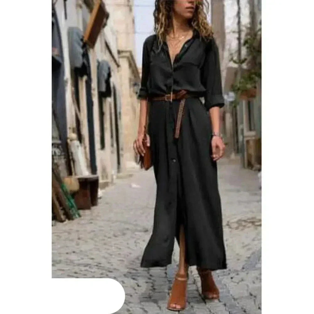 Variant image for Kvinnors Lång Klänning Avslappnad Lätt Polyester-13