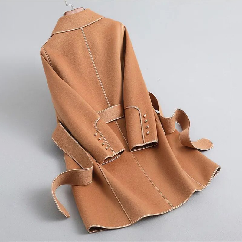 Kvinnors Trenchcoat Figursydd Merinull Romantisk Design-2