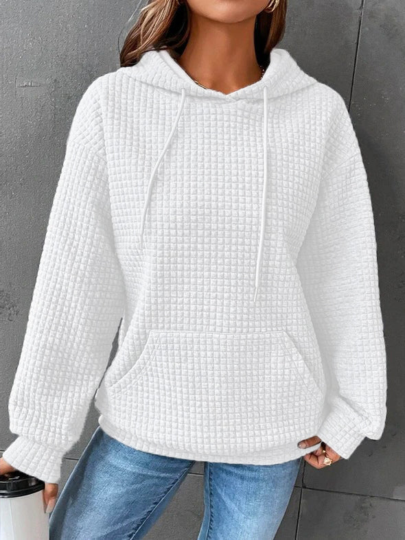 Kvinnors Hoodie Löst Snitt Högkvalitativ Bomull och Polyester 12