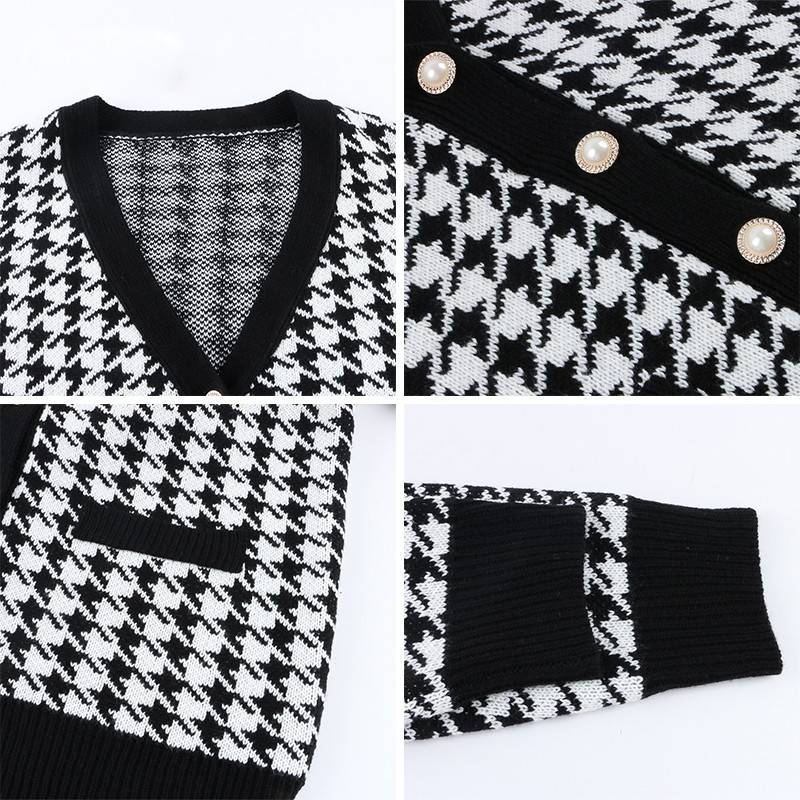 Dam Tröja V-Cutout Akryl med Dragkedja-5