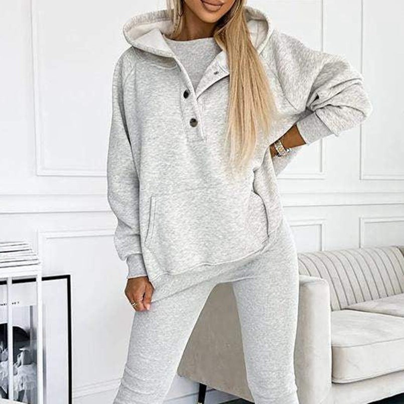 Dam Sportig Uppsättning Oversized Topp 100% Bomull-3