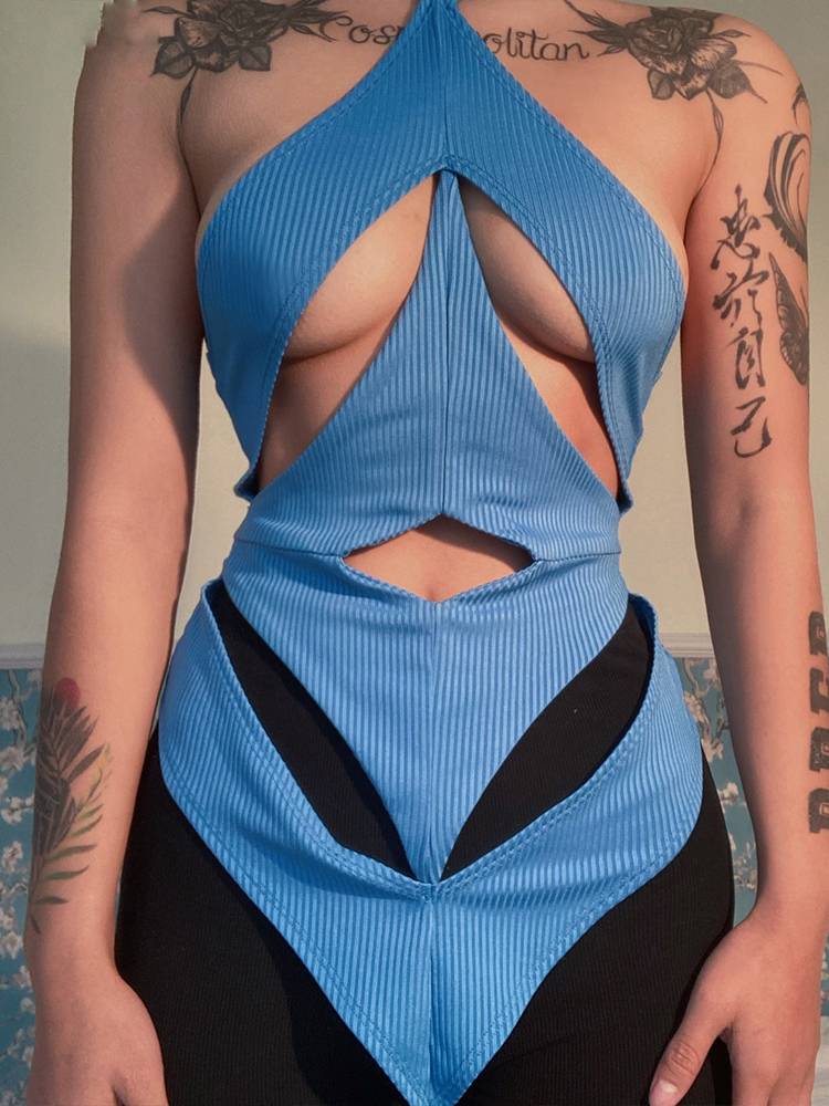 Dam Bodysuit Asymmetrisk Design Viskos Mjuk och Lätt-5