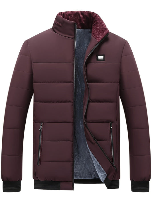 Herrjacka Quiltad Urban Stil med Stativkrage i Polyester och Bomull-1
