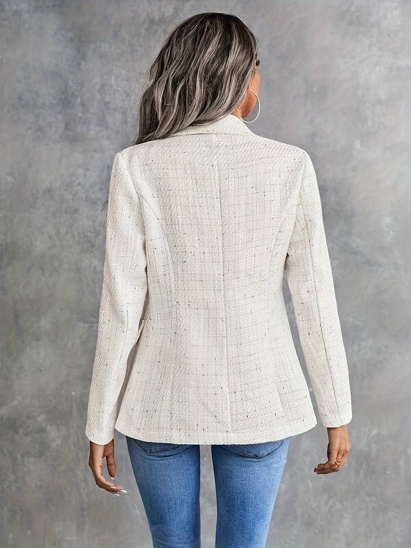 Kvinna Blazer Långärmad Vändbar Krage Andningsbart Material-3