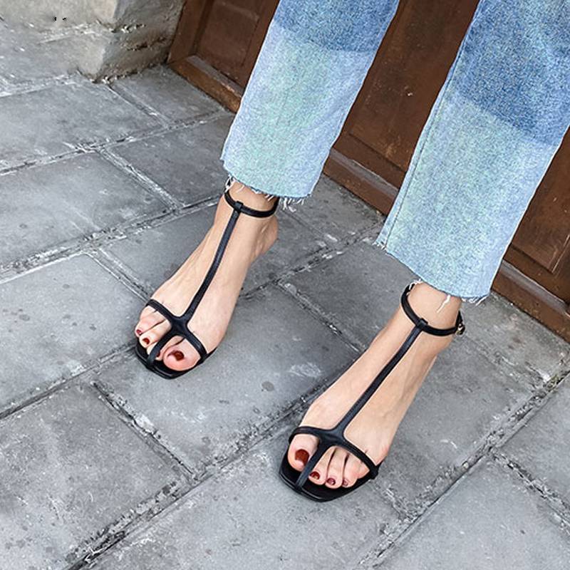 Dam Sandaler Gladiatorer PU-Läder Hög Klack 5-8 cm-3