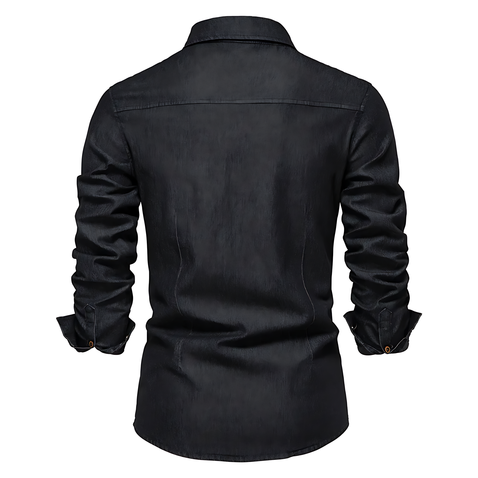 Herrskjorta Denim Avslappnad Stil 100% Bomull-4