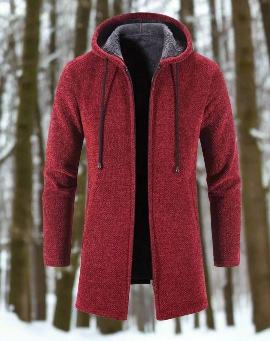 Dam Vinterkappa Hoodie Mjuk Fleece med Justerbar Huva-2