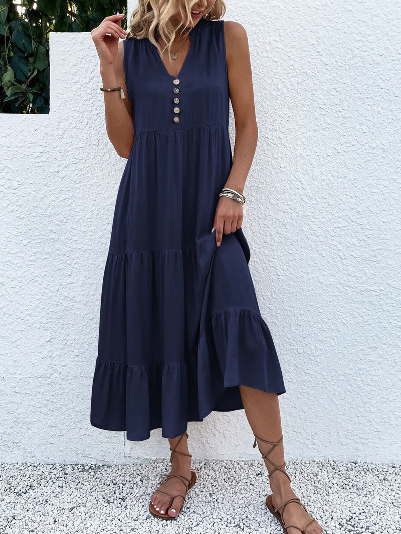 Dam Smockklänning Boho Stil Icke-Stretchigt Tyg 10