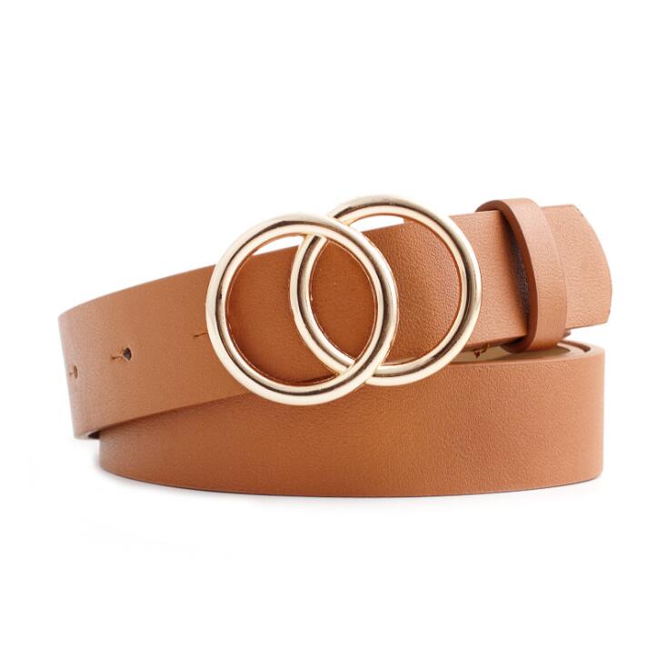 Kvinnors Läderbälte O-ringspänne PU-Läder 105 cm 18