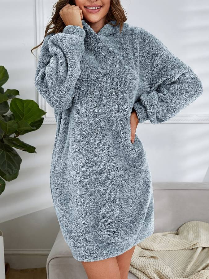 Kvinnors Lätt Bomull Hoodie med Mysig Huva och Löst Snitt – Grå Fritidsplagg för Avslappnade Dagar 3