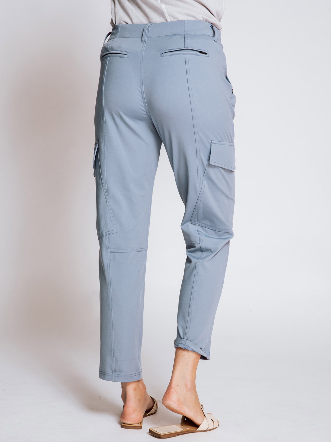 Dam Cargobyxor Ankellängd Med Fickor Snygga Byxor-4