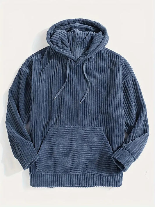 Hoodie Herr Minimalistisk Design Mjuk Bomull-1