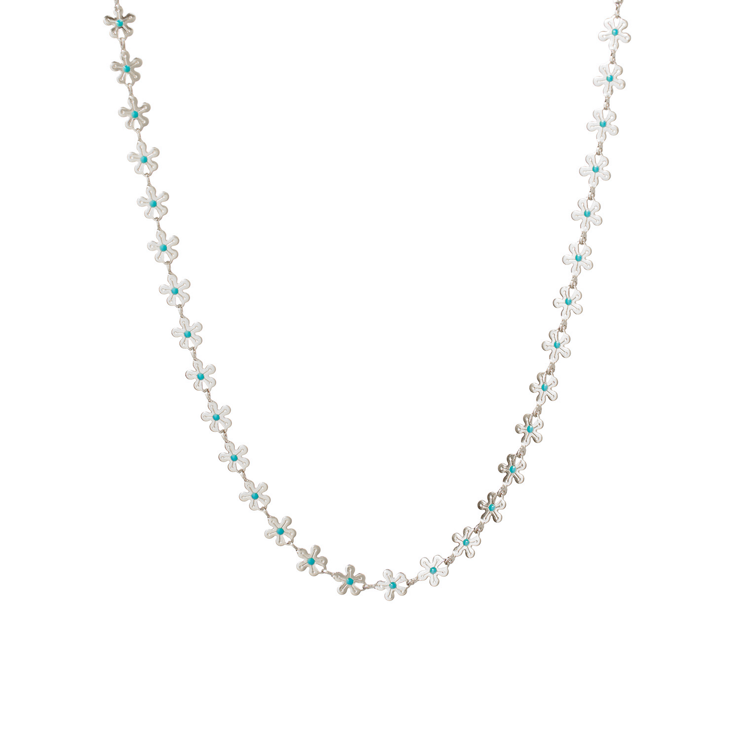 Dam Silverhalsband Blommig Design Äkta Silver Justerbar Längd-5
