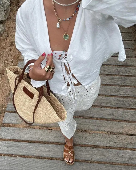 Elegant Dam Blus med Puffärmar i Polyester – Chic Design för Alla Tillfällen, Storlekar XS till XL 4