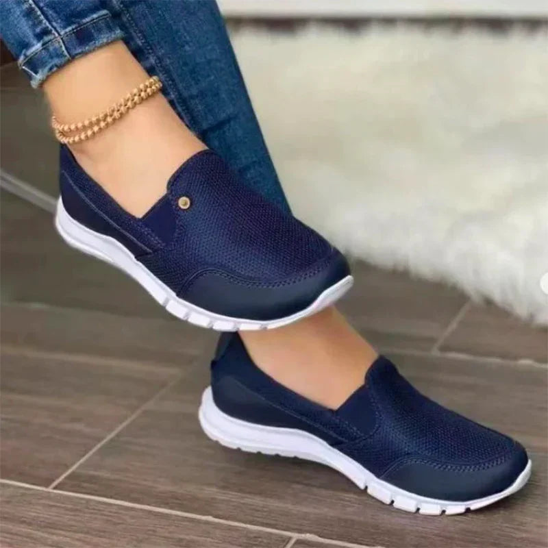 Kvinnors Sneakers Slip-On Lätt Gummi Andningsbar Design-4